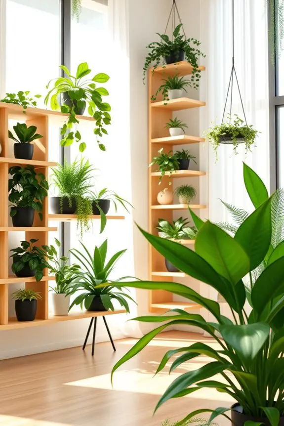 stylish plant shelf display