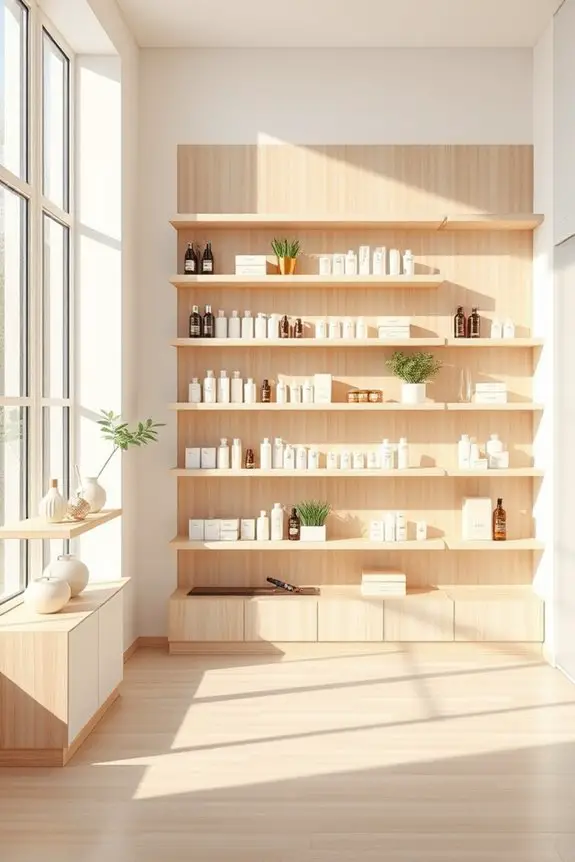 stylish product display shelves