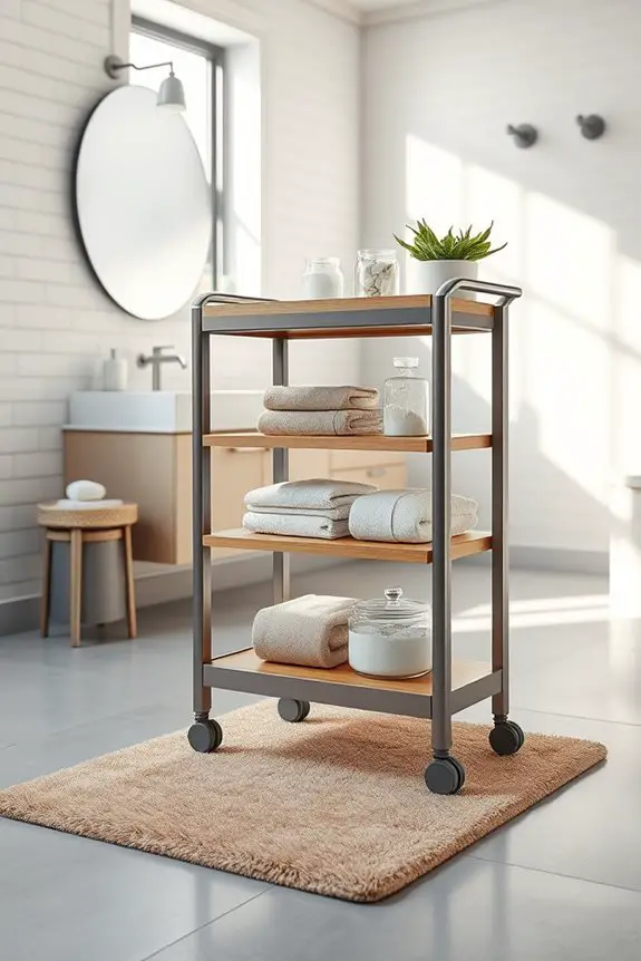stylish rolling cart storage