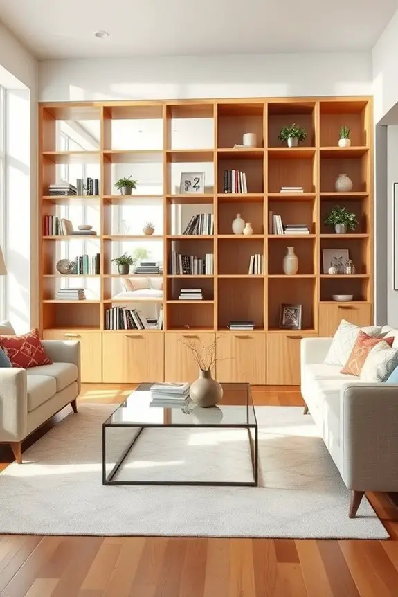 stylish room divider shelves