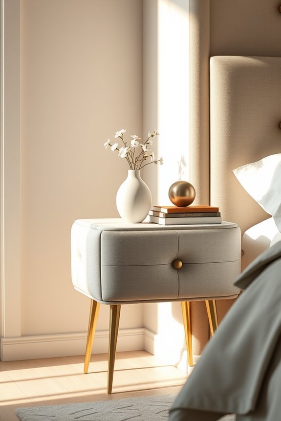 stylish safe upholstered bedside table