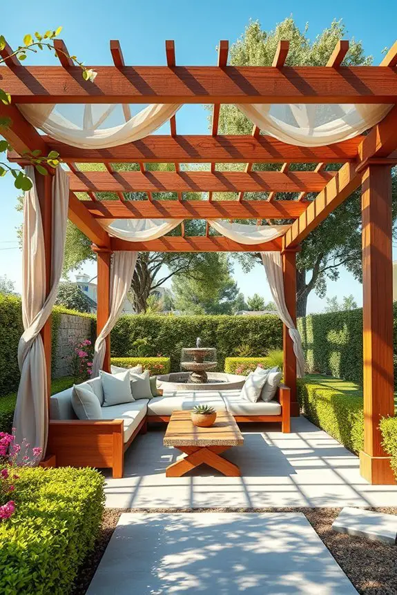 stylish shade with pergola