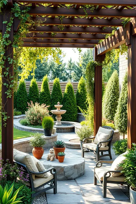 stylish shaded outdoor retreat