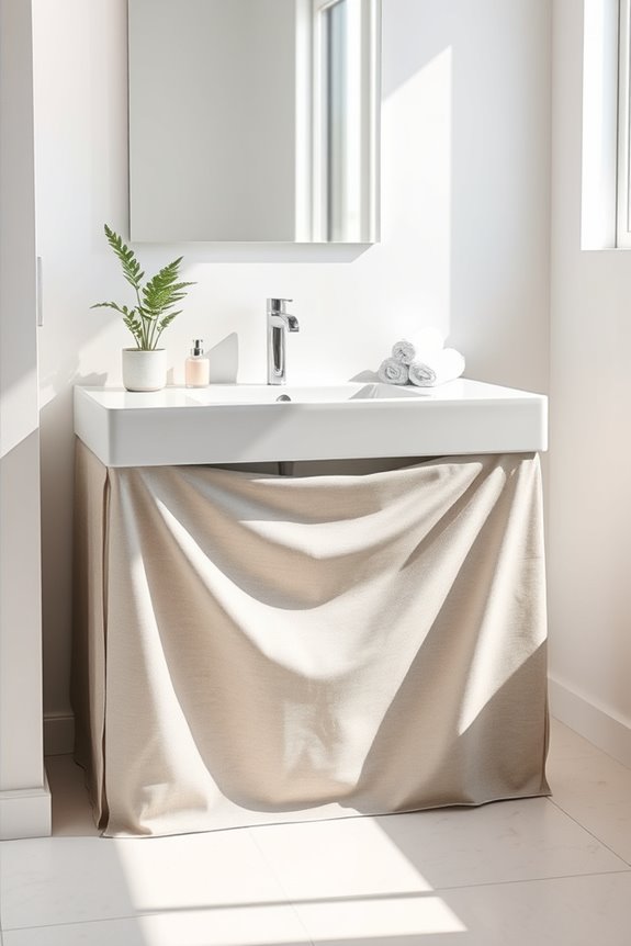 stylish sink skirt storage