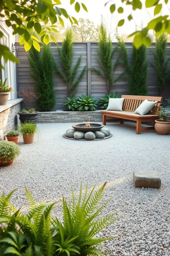 stylish small gravel patio