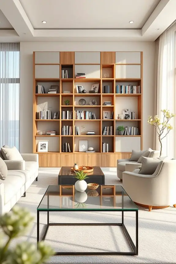 stylish sound absorbing bookshelves design