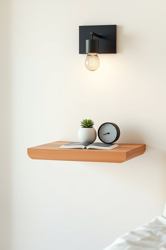 stylish space saving bedside setup