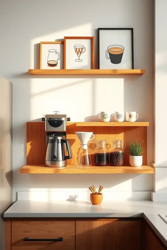 stylish space saving coffee shelf