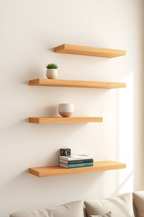 stylish space saving shelf arrangements