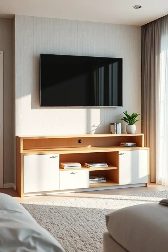 stylish space saving tv console