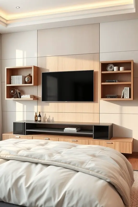 stylish space saving tv shelves