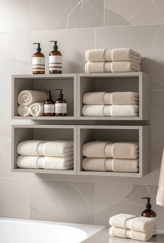 stylish towel display shelves