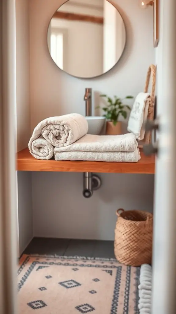 stylish towels and rugs