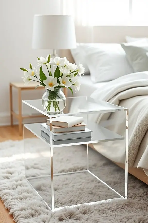 stylish transparent acrylic nightstand