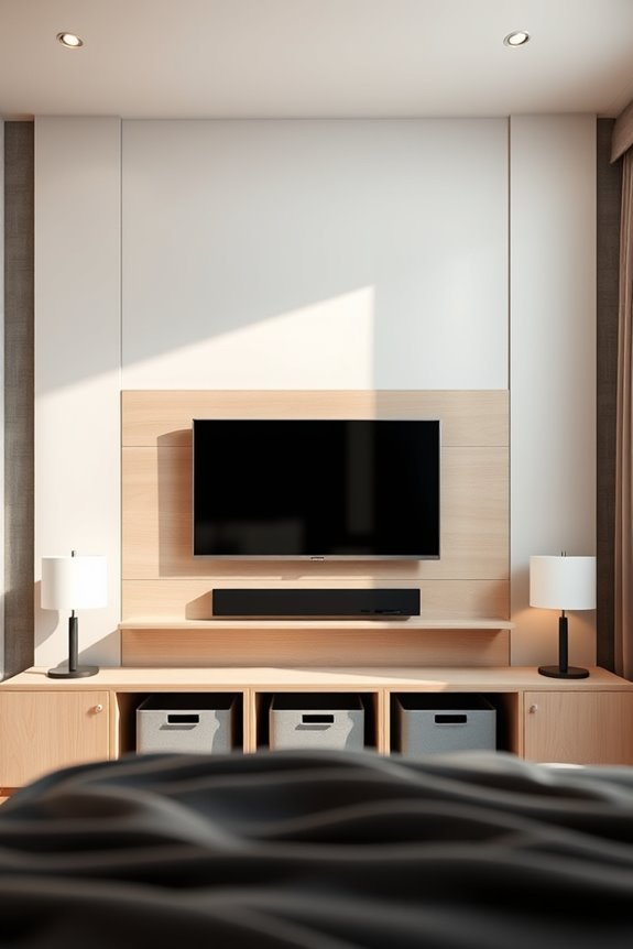 stylish tv wall organization