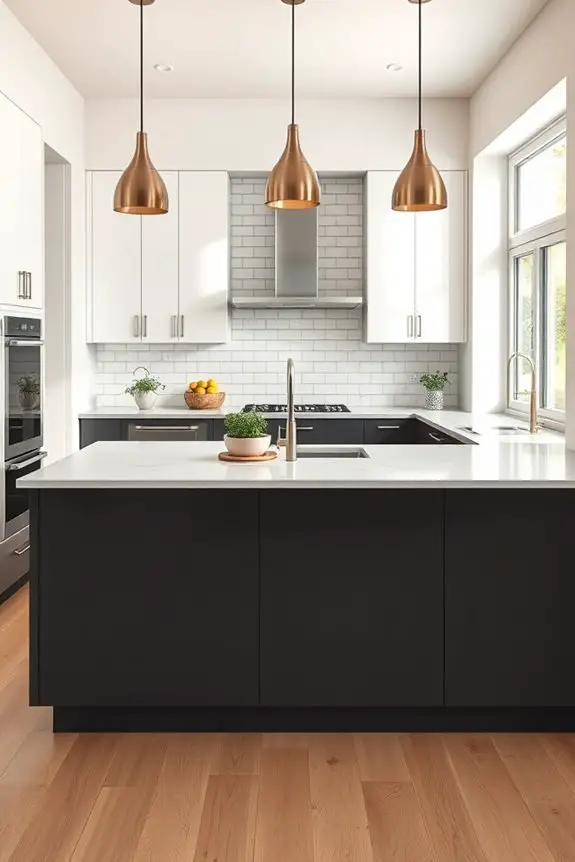 stylish two tone kitchen design