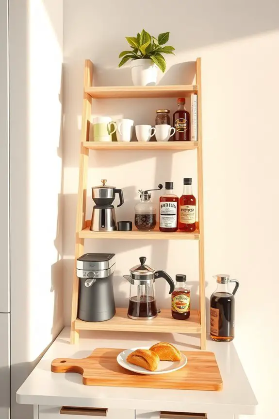 stylish vertical coffee organization