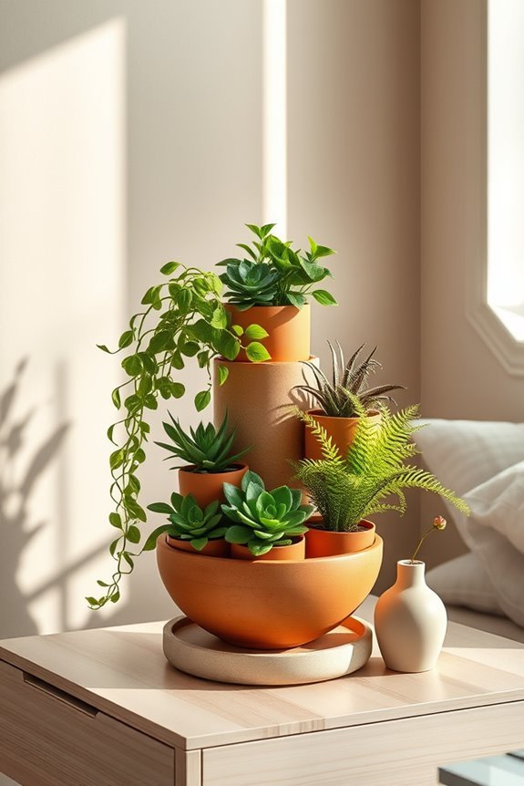 stylish vertical garden display