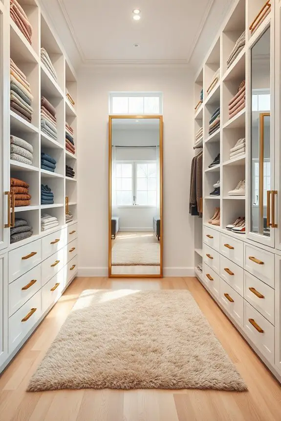stylish walk in closet organization