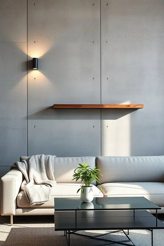 stylish wall mounted concrete fixtures