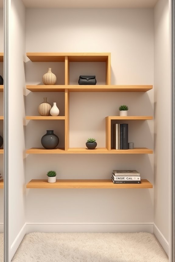 stylish wall mounted display shelves