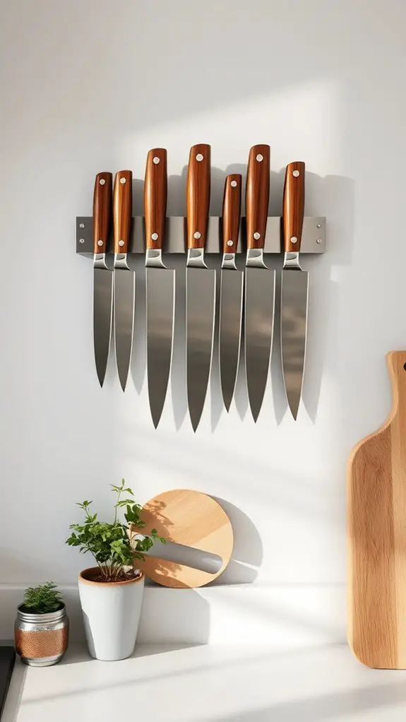stylish wall mounted knife rack