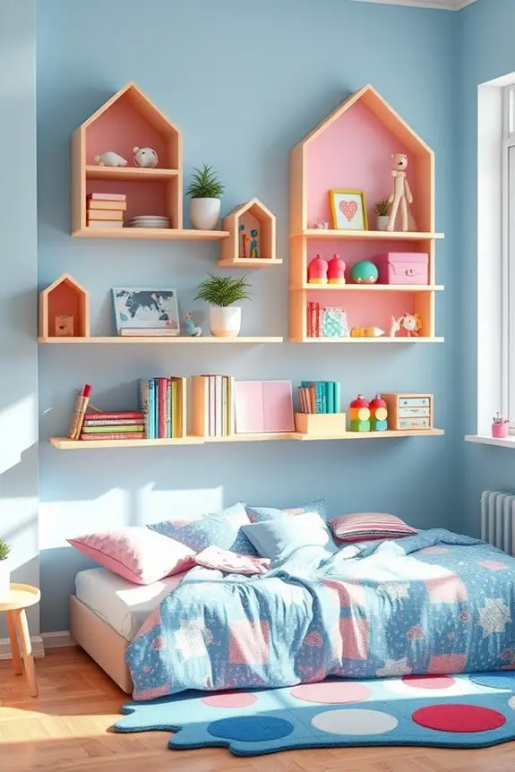 stylish wall mounted shelf display