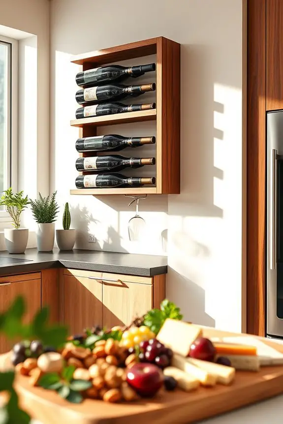 stylish wall mounted wine storage