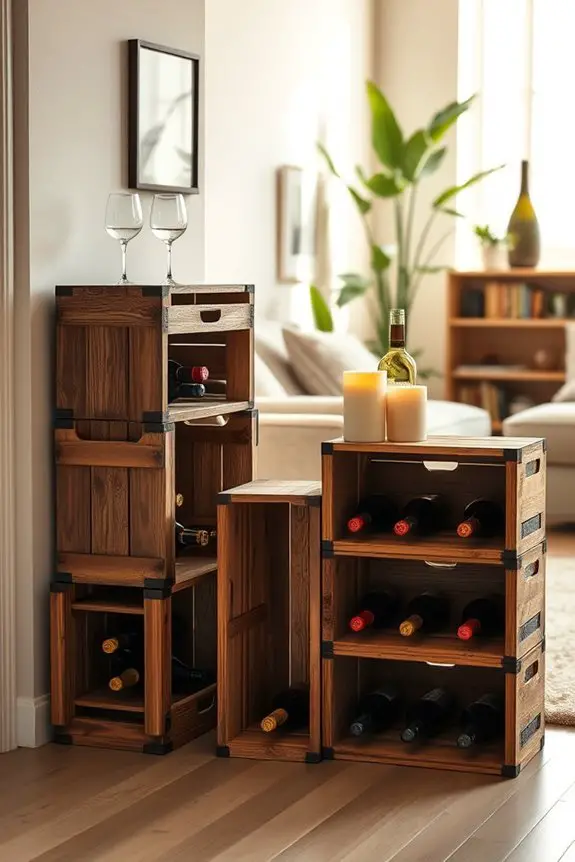 stylish wine crate storage