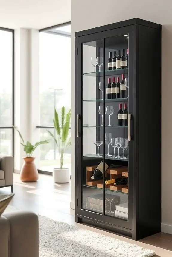 stylish wine storage cabinet