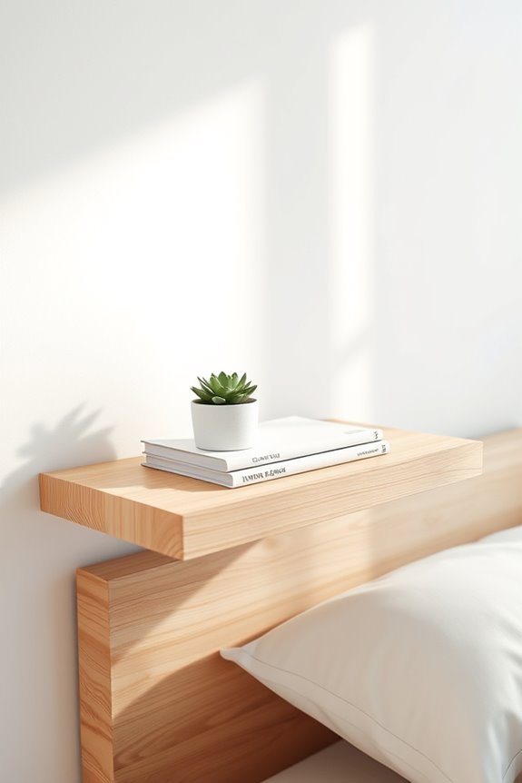 stylish wooden floating shelf