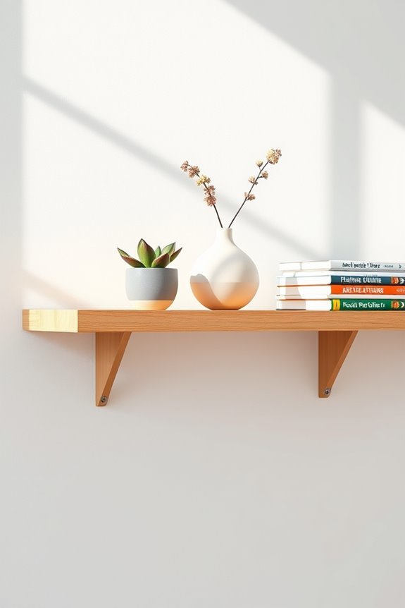 stylish wooden shelf decor