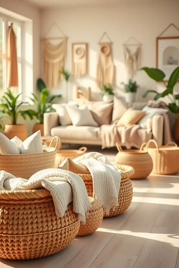 stylish woven basket storage