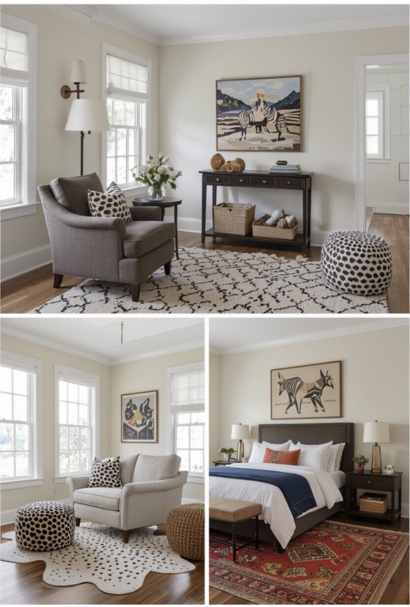 subtle animal print accenting
