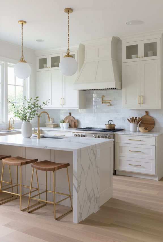 subtle brushed champagne hardware