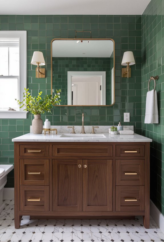 subtle emerald tile accentuation