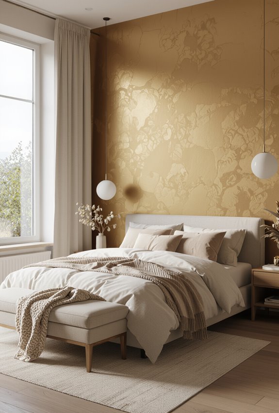 subtle gilded accent wall
