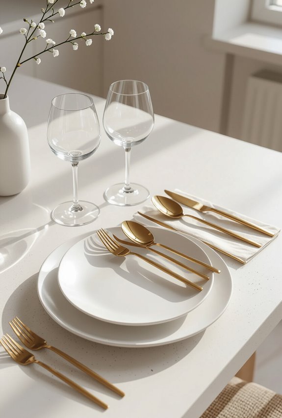 subtle gold accented dining elegance