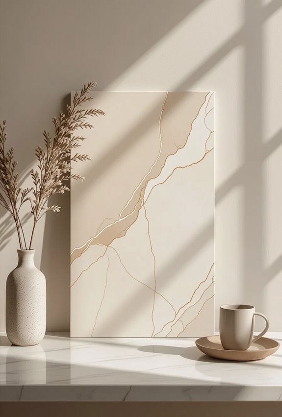 subtle neutral marble veining