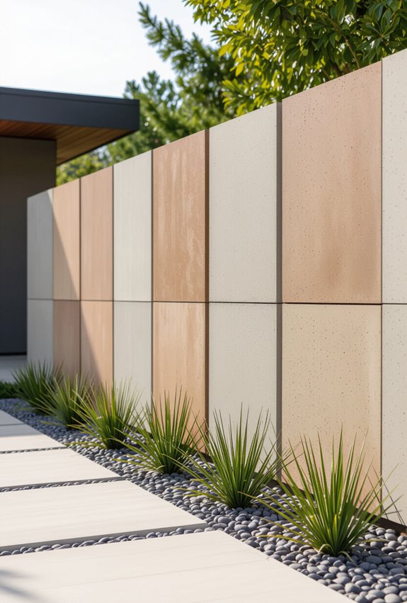 subtle stained concrete panels