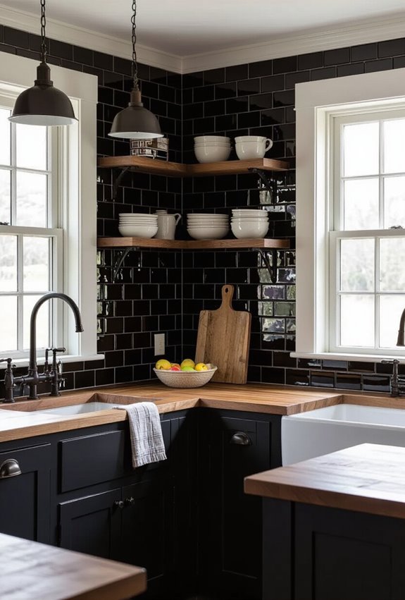 subtle textured ceramic backsplash
