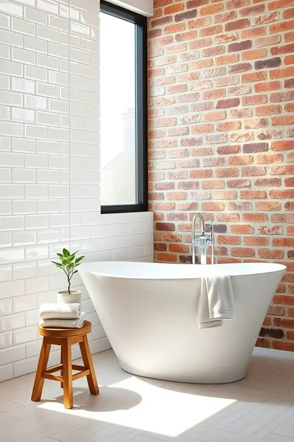 subway tiles meet brick