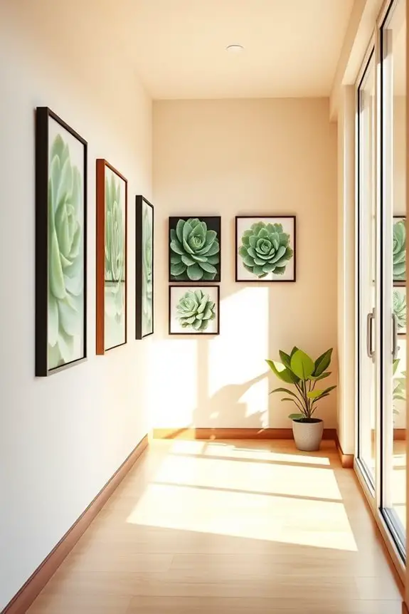 succulent art for hallways