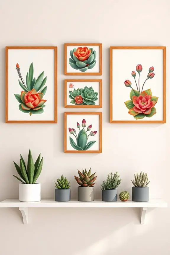 succulent art wall display