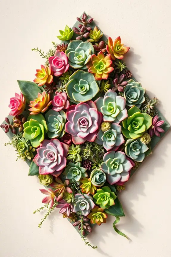 succulent wall art creation