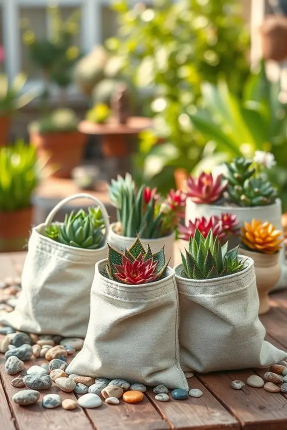 succulents in versatile grow bags