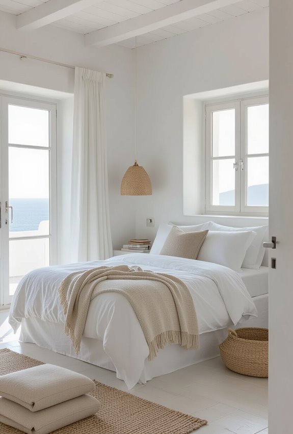 sun washed greek coastal bedroom