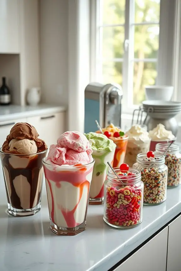 sundae bar celebration setup