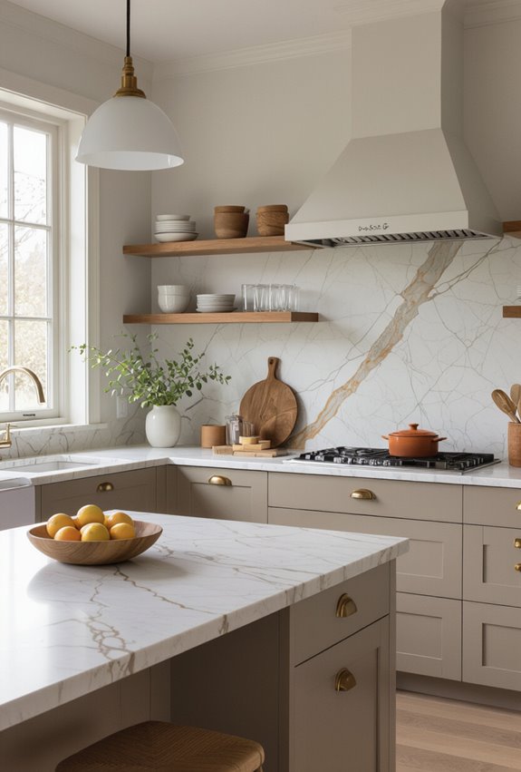 sunkissed brown veined gray marble