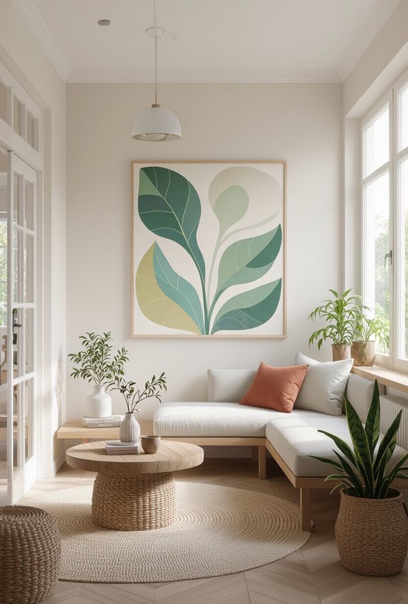 sunlit botanical abstract wallart